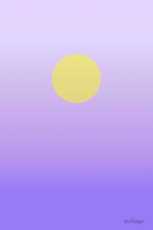 A rectangular poster featuring a vertical gradient background transitioning from light lavender at the top to deep violet at the bottom, with a solid yellow circle centered in the upper half.
