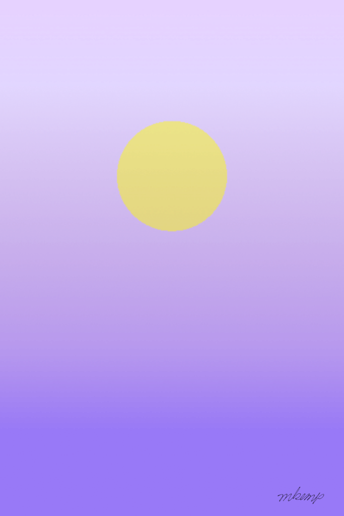 A rectangular poster featuring a vertical gradient background transitioning from light lavender at the top to deep violet at the bottom, with a solid yellow circle centered in the upper half.